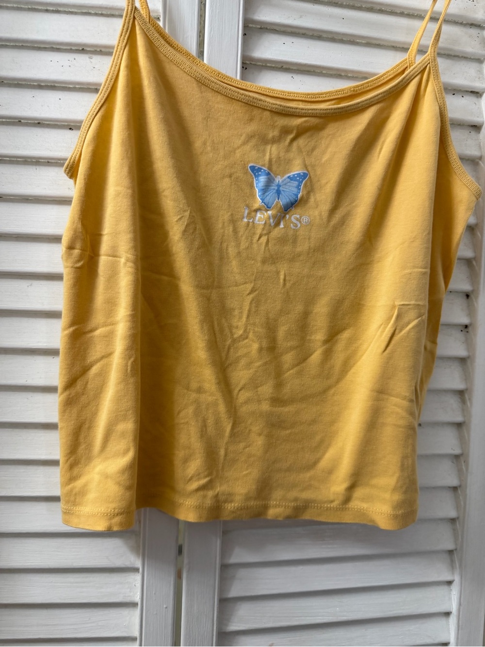 Levi's Yellow Cami with Blue Butterfly Graphic
